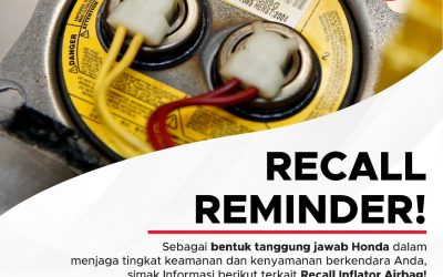 Recall Reminder Inflator Airbag Honda