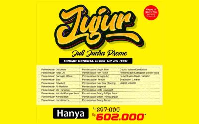 Mobil Kurang Nyaman? Gunakan Promo General Check Up hanya Rp 602.000