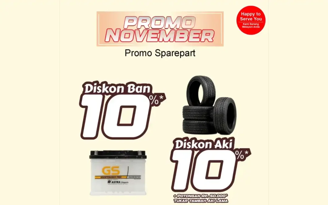 Promo November Banyak Promo di Honda Bintang Madiun: Ganti Ban dan Aki Jadi Lebih Hemat!