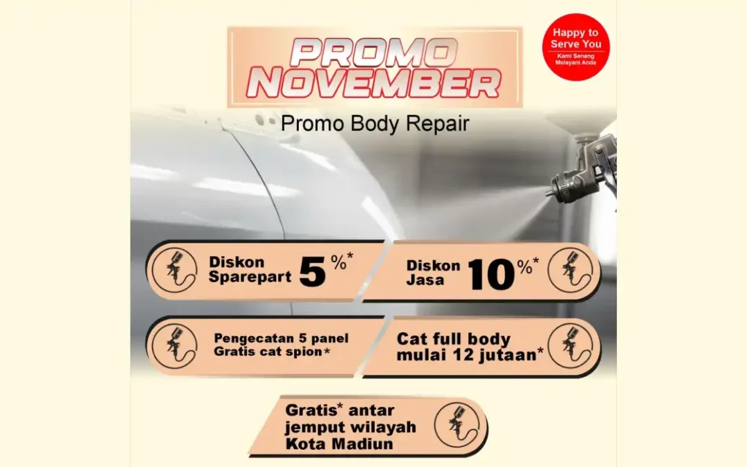 November Banyak Promo di Honda Bintang Madiun: Saatnya Percantik Mobil dengan Body Paint Hemat!