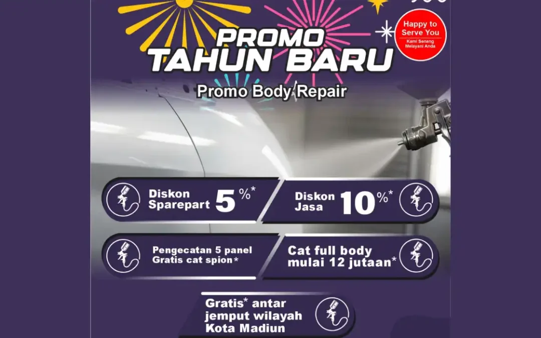 Promo Body Repair Honda Bintang Madiun: Cat Full Body Mulai 12 Jutaan dan Gratis Poles Spion