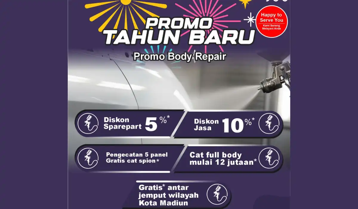 HBM Body Repair Jan 26 Promo Body Repair Honda Bintang Madiun: Cat Full Body Mulai 12 Jutaan dan Gratis Poles Spion