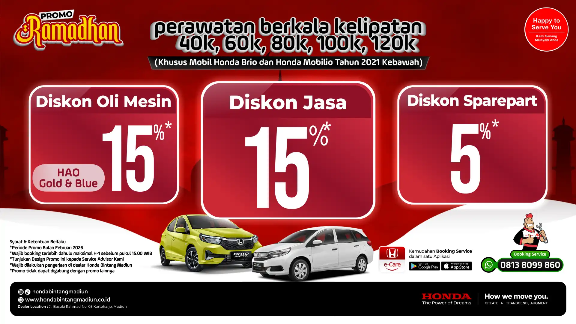 Service Honda Bintang Madiun Promo Ramadhan: Diskon Oli 15% dan Paket Hemat Perawatan Berkala