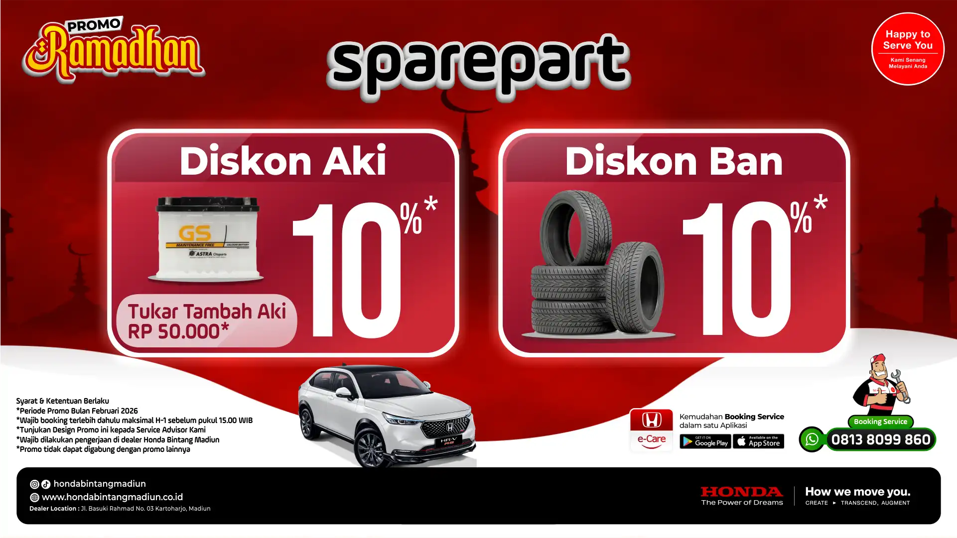 Promo Sparepart Landscape Promo Ramadhan Honda Bintang Madiun: Diskon Ban 10% dan Tukar Tambah Aki Lebih Hemat