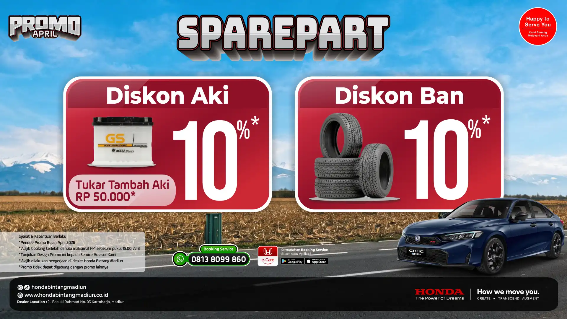April – Sparepart Promo Sparepart Honda Bintang Madiun April 2026: Diskon Ban dan Aki 10% Plus Potongan Tukar Tambah