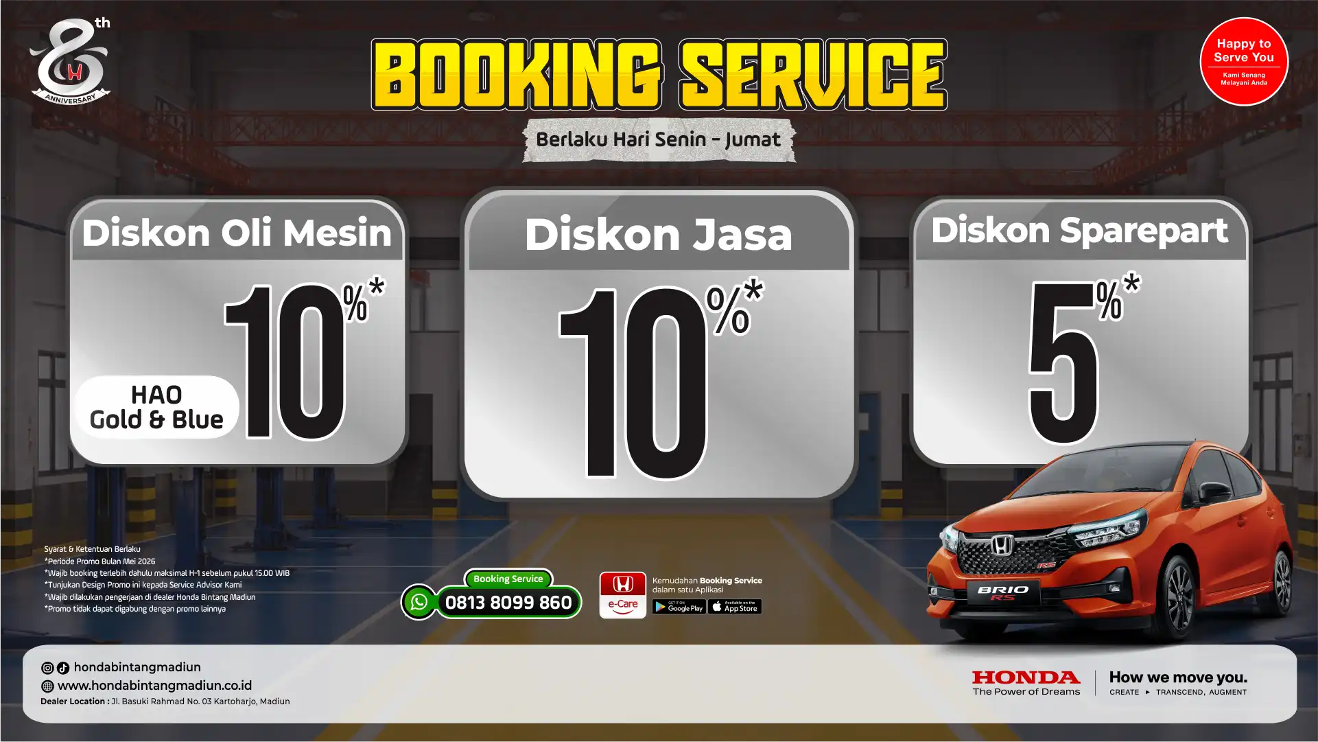 Perbaikan Kaki-Kaki Honda Murah di Madiun: Promo Repair Rack Steer dan Paket Servis Spesial Mei 2026