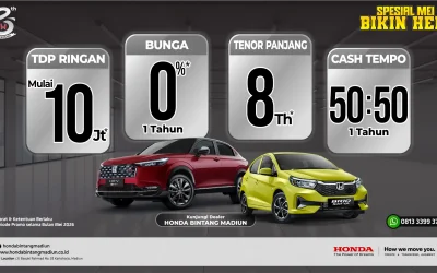 Promo Mei Bikin Hepi Honda Bintang Madiun: DP 10 Juta dan Bunga 0% untuk Mobil Baru