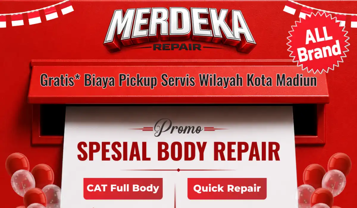 Promo Merdeka Repair Honda Bintang Madiun Agustus 2026: Cat Full Body Mulai 12 Jutaan, Diskon Cat Spion 17%, dan Banjir Bonus Paket Glowing