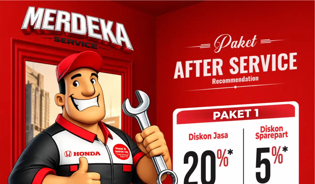 HBM MERDEKA Service 26 Promo Merdeka Service Honda Bintang Madiun Agustus 2026: Paket Ganti Oli Hemat, Servis AC Sejuk, dan Bebas Antre Lewat Booking Service