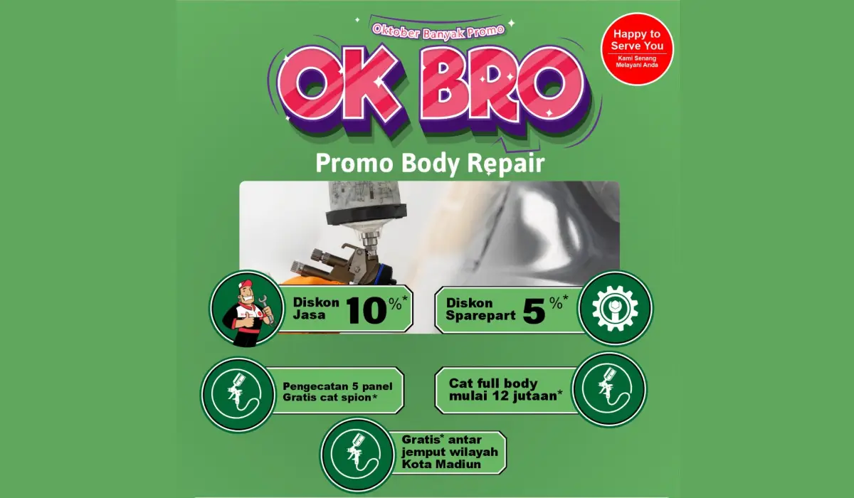 HBM OKBRO Spesial Body Repair OKBRO Oktober Banyak Promo di Honda Bintang Madiun: Waktunya Bikin Mobil Kinclong Lagi!